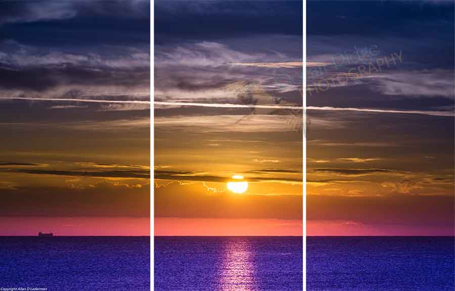Triptych Sunrise Ocean Beach